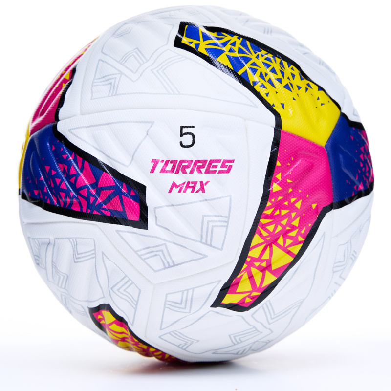 Мяч футб. TORRES MAX, F323425, р.5, ПУ, 4 сл, 12 п, термосшивка, белый-мультиколор