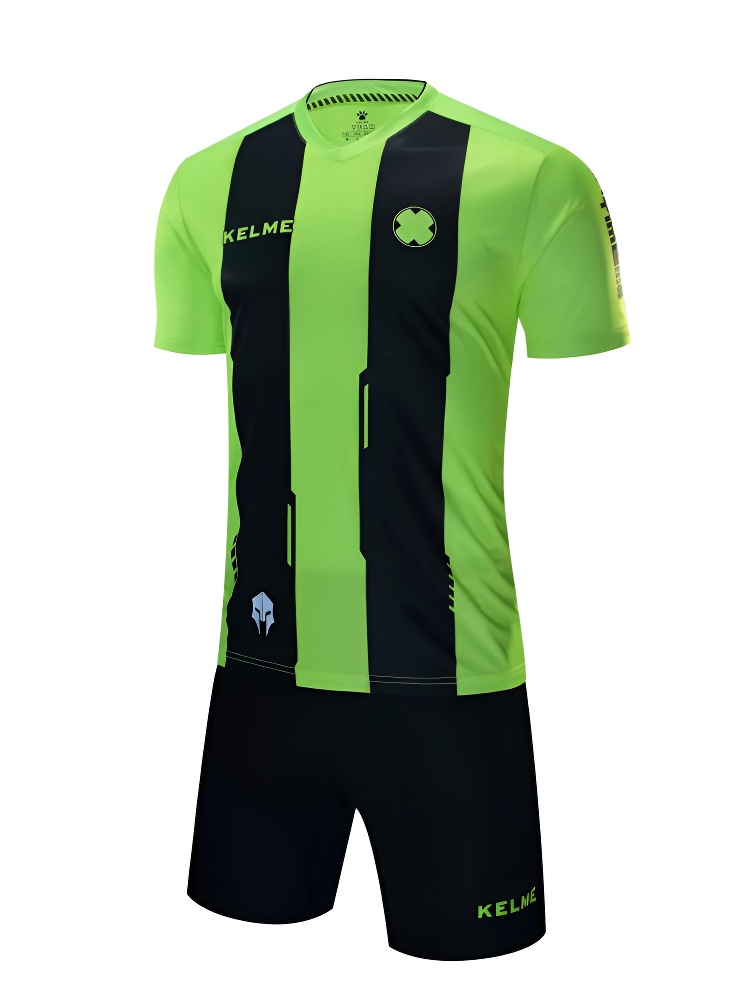 Детская футбольная форма KELME Short Sleeve Football Kid (Light Green/Black)