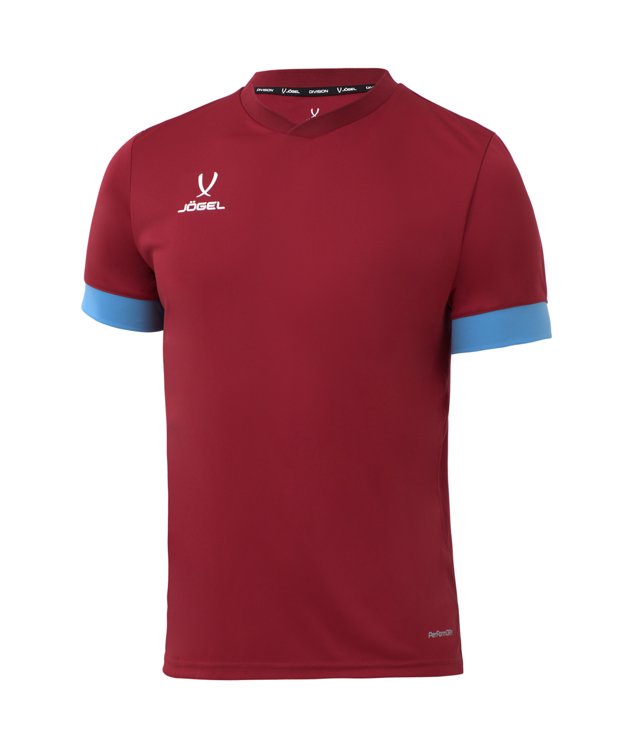 Футболка игровая JOGEL DIVISION PerFormDRY Union Jersey, гранатовый/голубой/белый