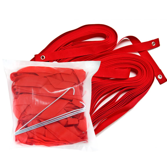 Компл. для разметки площ. для пляж. вол., FS-R-№01, ленты ПЭ,шир.3 см,8х16 м,4 мет.колышка,красн