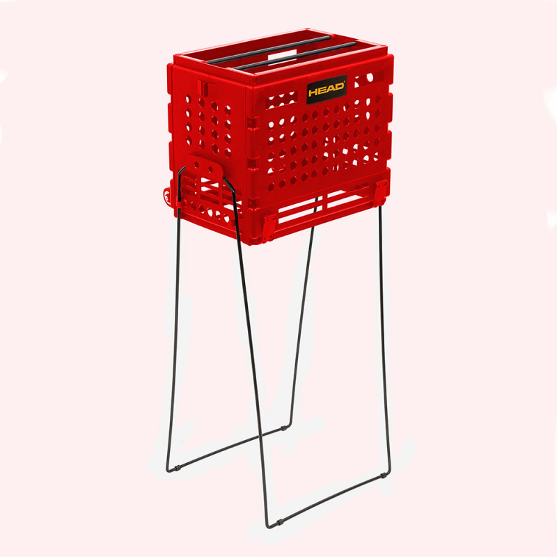 Корзина для теннисных мячей HEAD TM7003 RD, на 72 мяча, пластик, красный