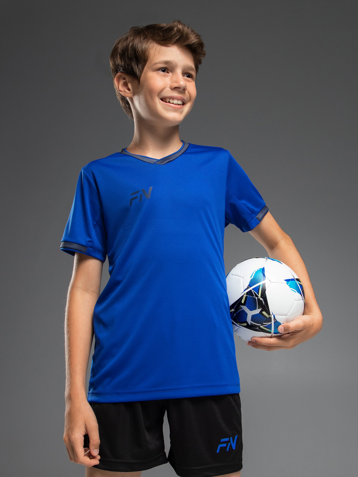 Детская футбольная форма FN Football Set Kid (Blue/Black)
