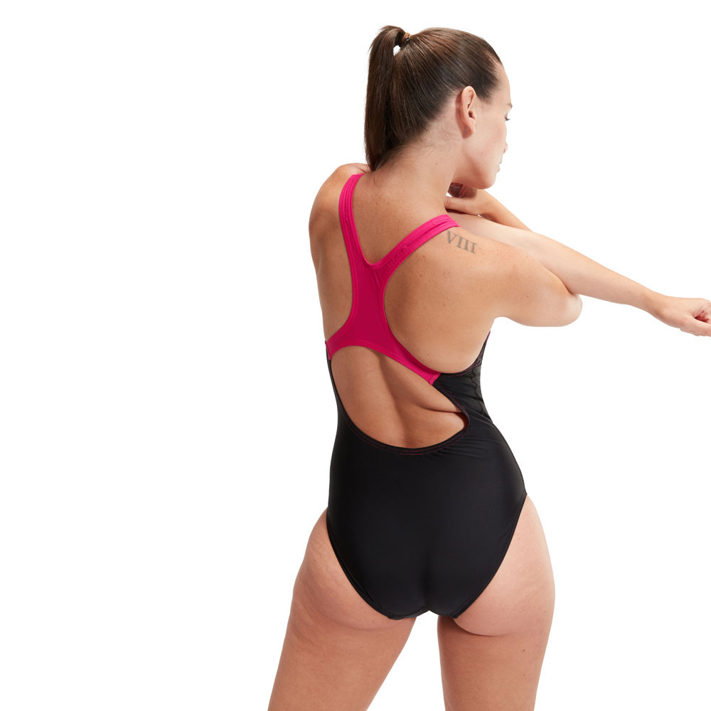 Купальник SPEEDO Medley Logo, 8-1347417215, р.32 (рос.44), черно-розовый