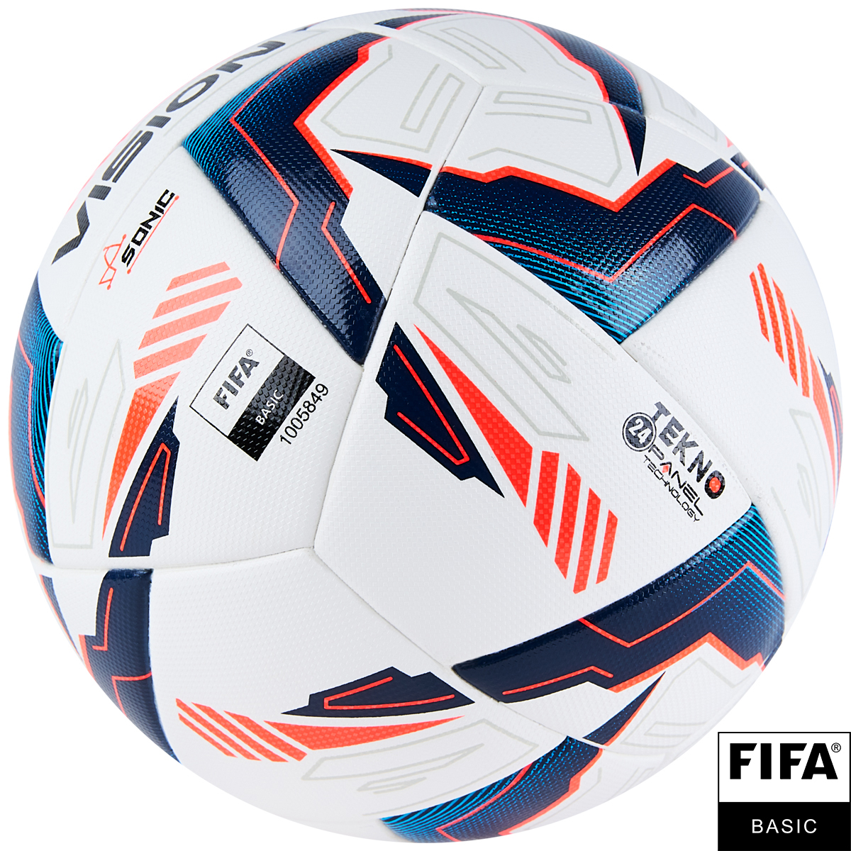 Мяч футб. VISION Sonic, FV324065,р.5, 24 пан.,FIFA Basic,PU, термосш.,бело-синий