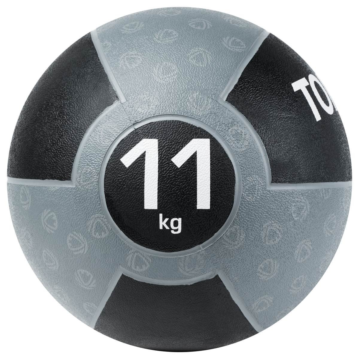 Медбол TORRES 11 кг, AL002311, резина, диаметр 27,5 см, серо-черный