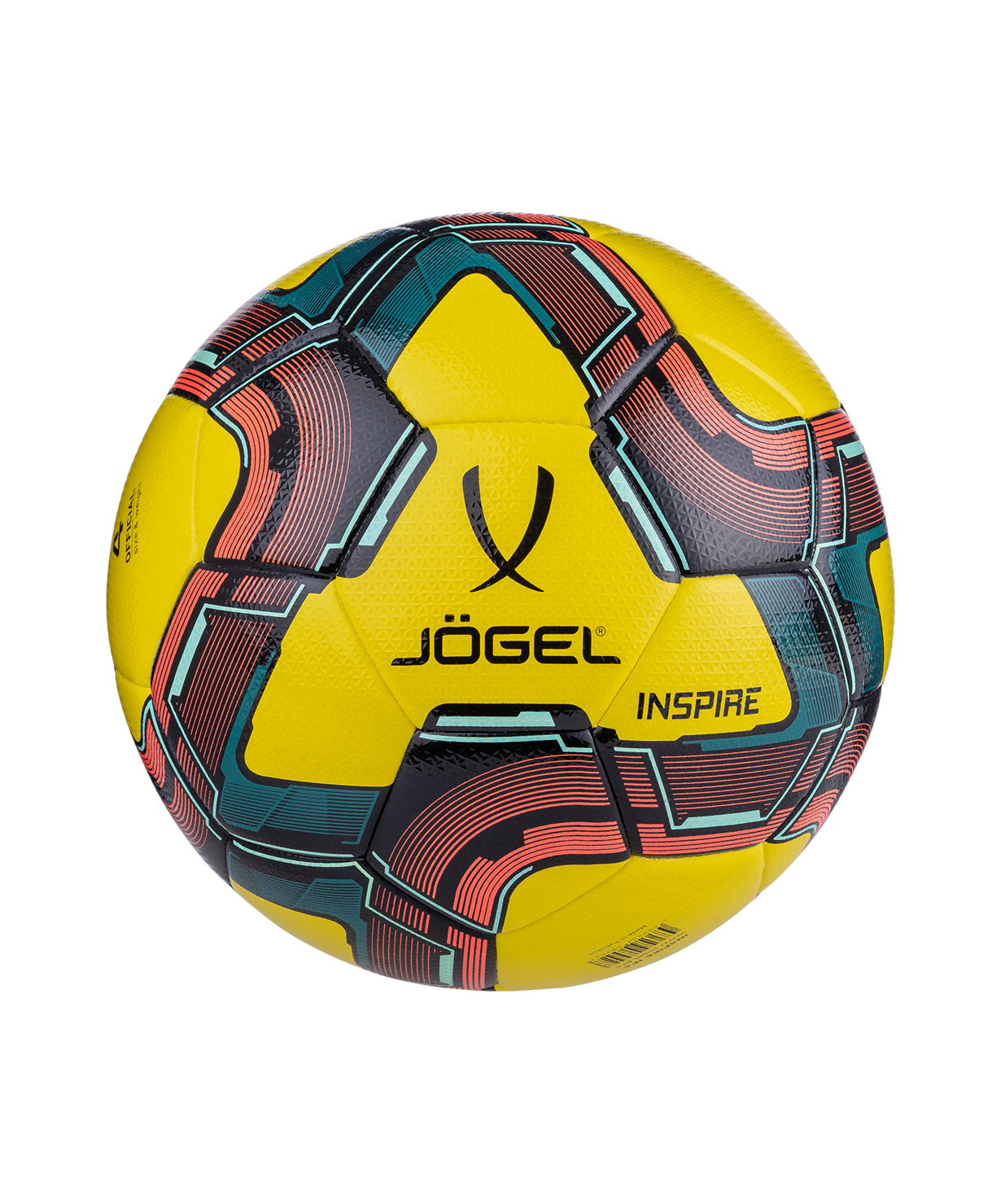 Мяч футзальный JOGEL Inspire №4, желтый/черный/красный