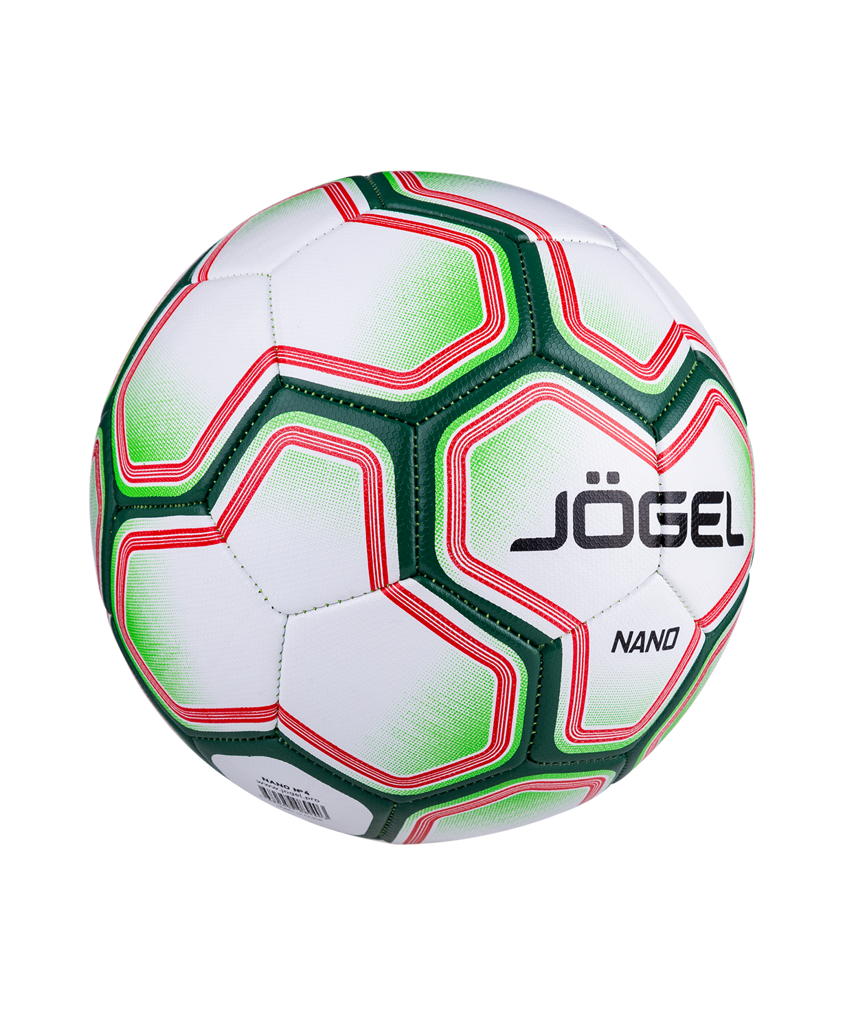 Мяч футбольный Nano №4, белый/зеленый, размер 4
