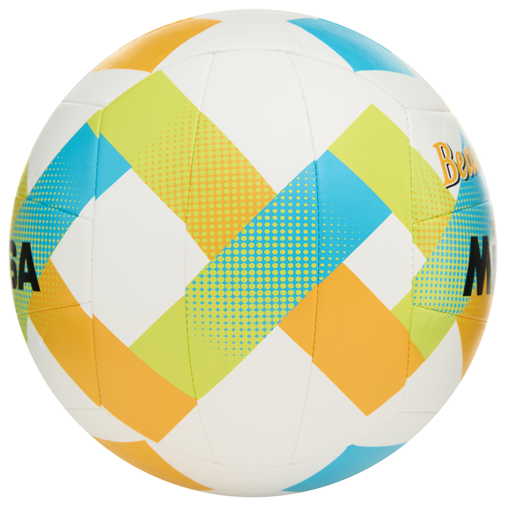Мяч вол. пляжн. MIKASA BV543C-VXA-LG, 18 панелей, синт.кожа (ТПУ), маш.сш., бут.кам, мультиколор