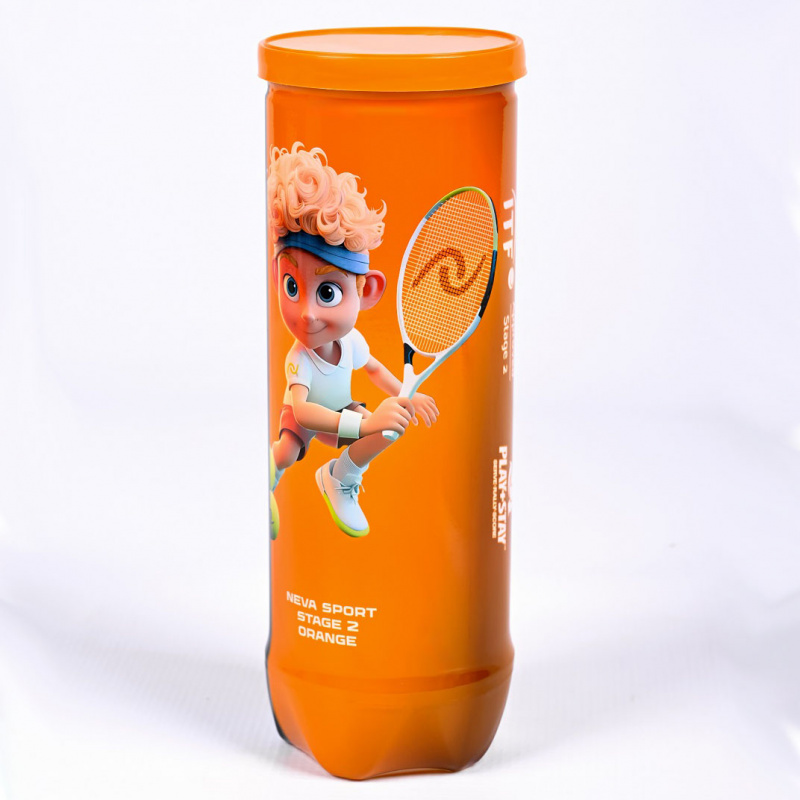 Мяч теннисный детский NS Orange, 5021005, уп.3 шт, резина, шерть, нейлон, желто-оранжевый