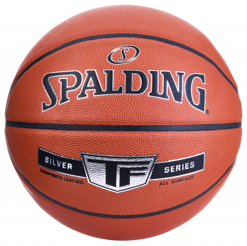 Мяч баск. SPALDING TF Silver 76859z, р.7, композит. кожа (ПУ), коричнево-черный