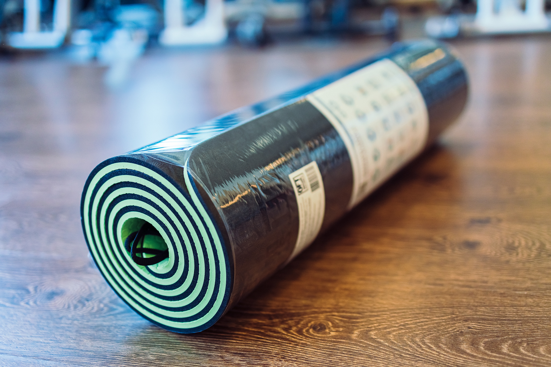 Коврик для йоги 10 мм двухслойный TPE черно-зеленый