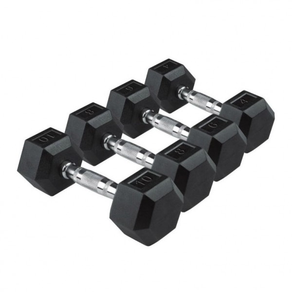 Altezani Гексагональные обрезиненные гантели UG1013. Ряд от 2,5 до 25 кг
