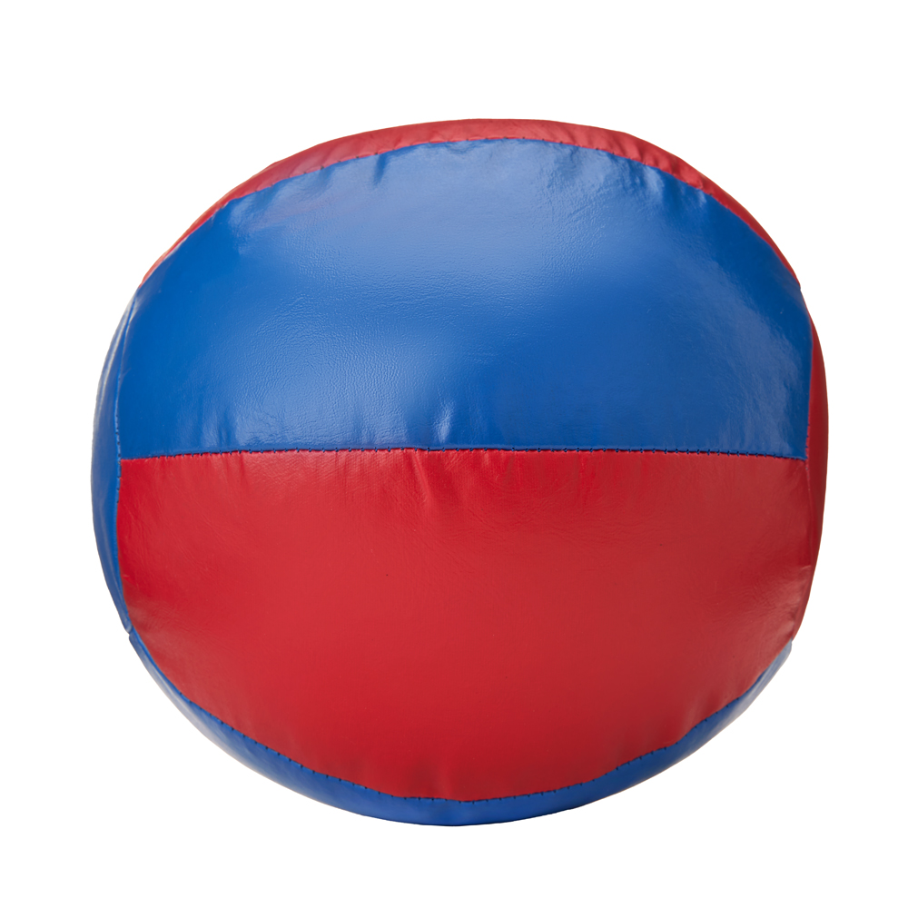 Медбол 3C147-K64, 5кг, иск.кожа, наполнитель резиновая крошка, диам. 21 см, маш сшивка, сине-красный