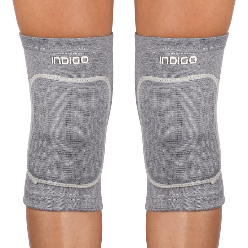 Наколенники для гимнастики и танцев INDIGO, IN211-GR, р.M,от 9лет, хлопок,латекс,поролон,серый
