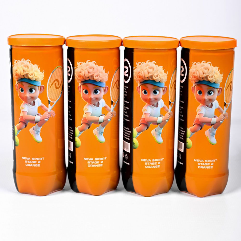 Мяч теннисный детский NS Orange, 5021005, уп.3 шт, резина, шерть, нейлон, желто-оранжевый