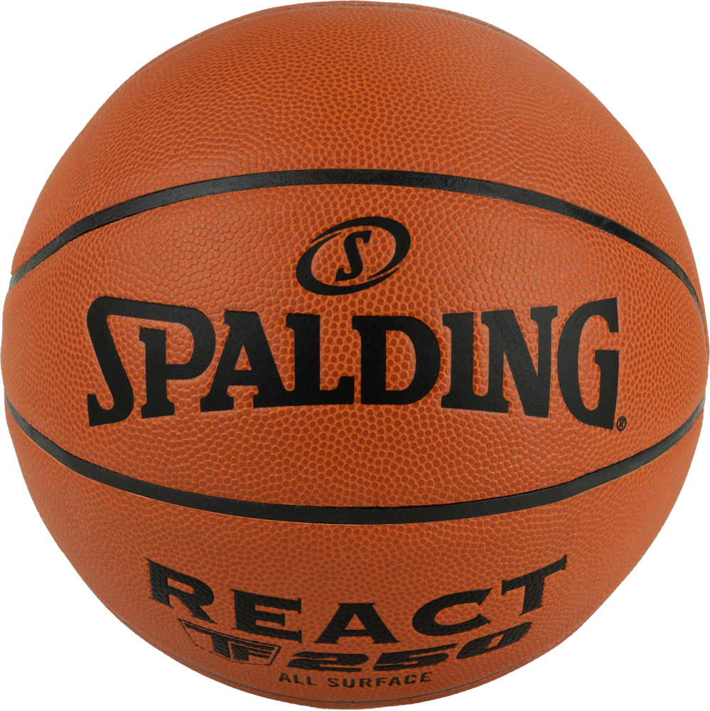 Мяч баск. SPALDING TF-250 React 76803z, р.5, композит. кожа (ПУ), коричн-черн.
