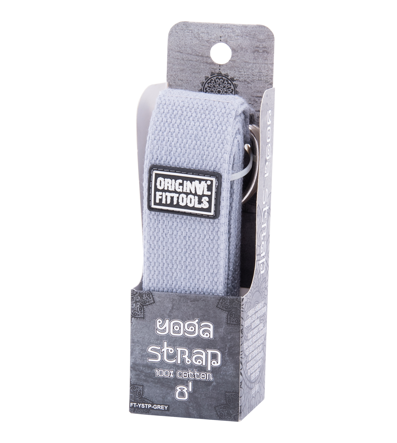 Ремешок для йоги 243 см, серый
