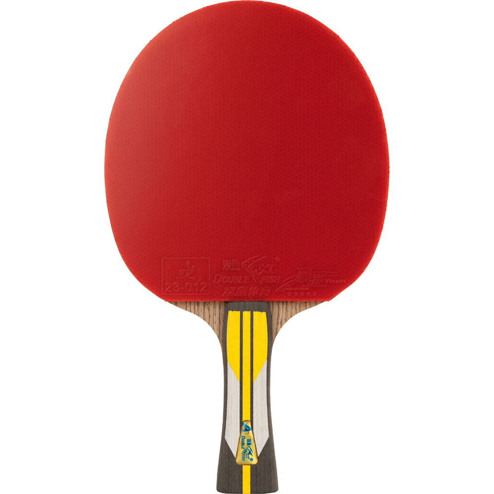 Ракетка для н/т DOUBLE FISH 6A+C, для подвин.,ITTF Appr.,накл. 2,1 мм, конич. ручка+ 2 мяча V40+мм