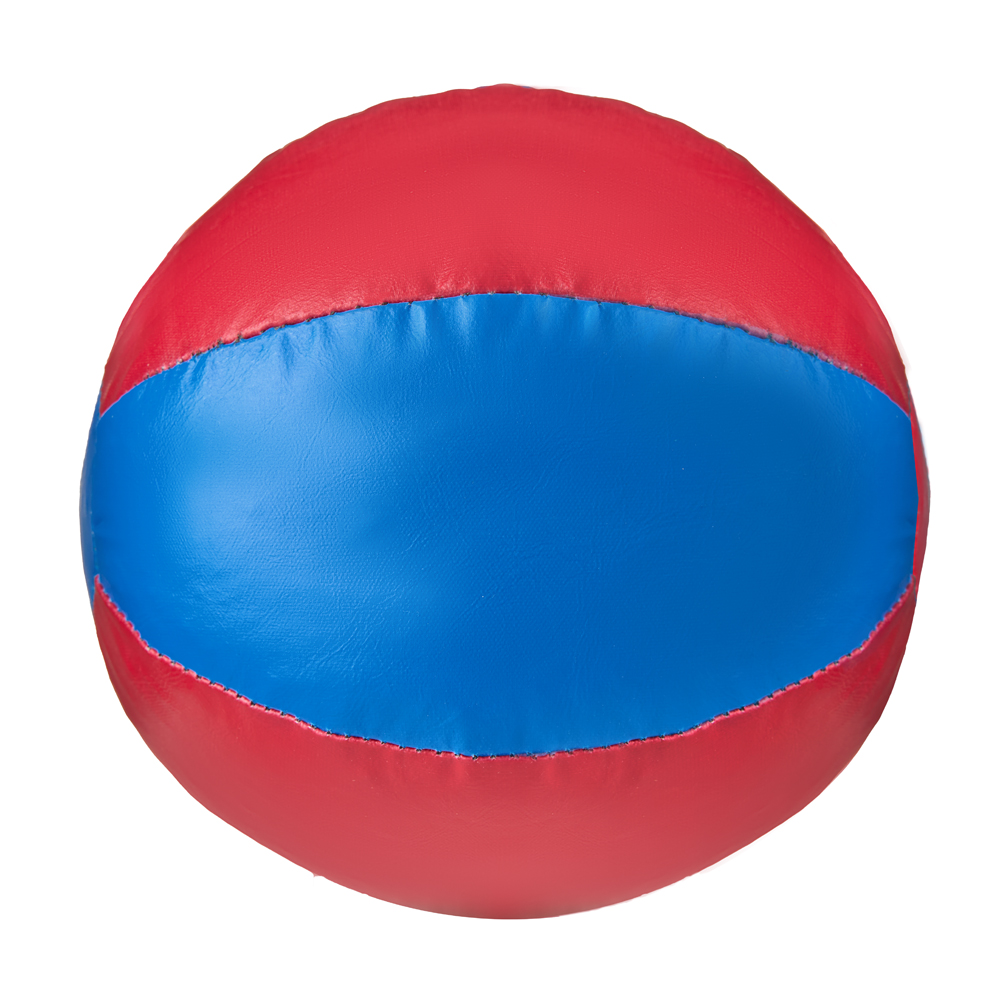 Медбол 3C147-K64, 5кг, иск.кожа, наполнитель резиновая крошка, диам. 21 см, маш сшивка, сине-красный