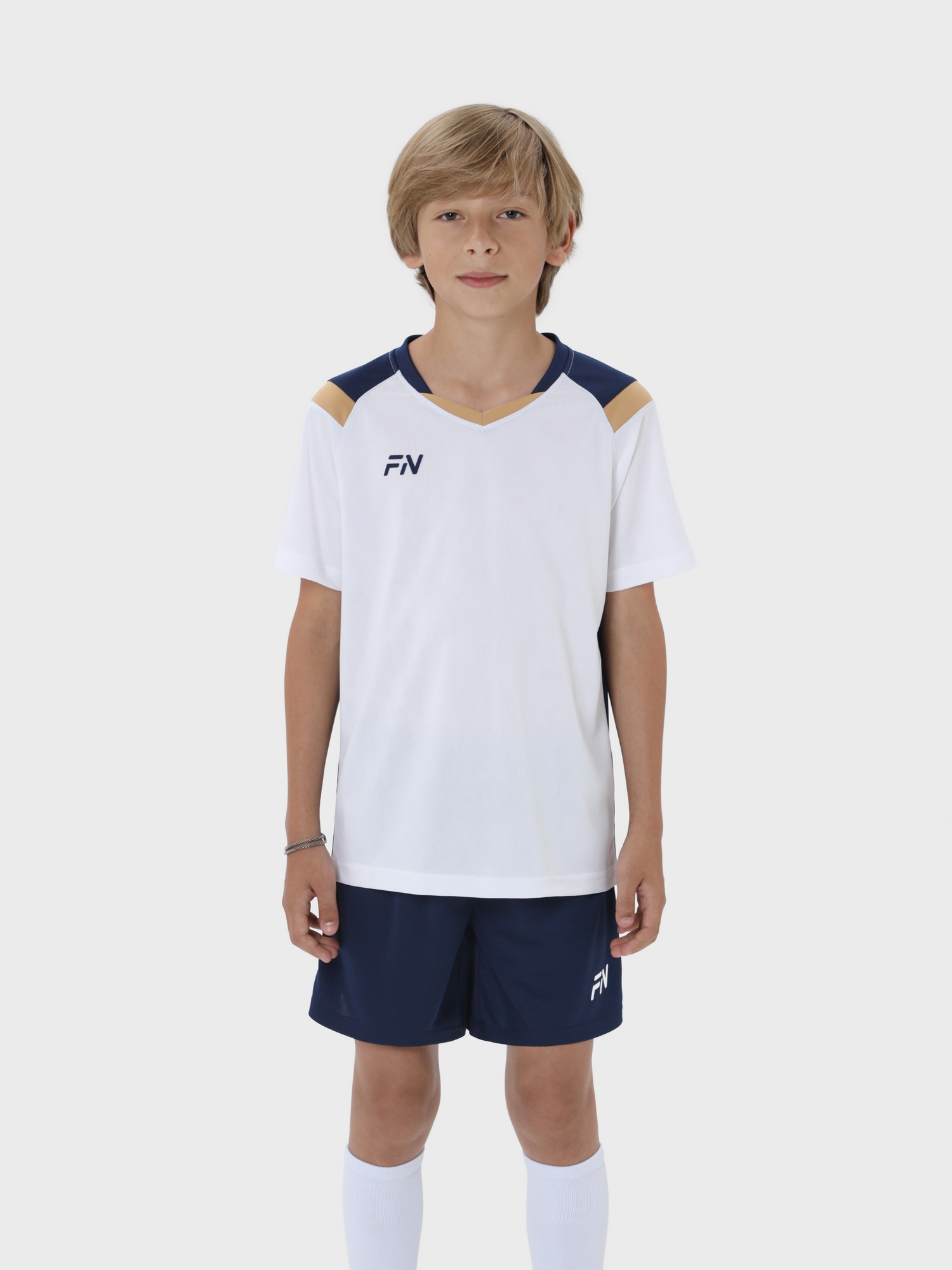Детская футбольная форма FN Orbital Kid (White/Dark Blue)