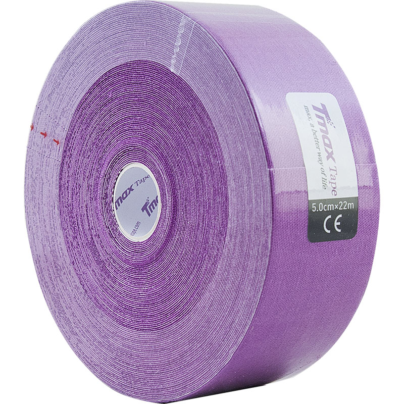 Тейп кинезиологический Tmax 22m Extra Sticky Lavender (5 см x 22 м), 223297, фиолетовый