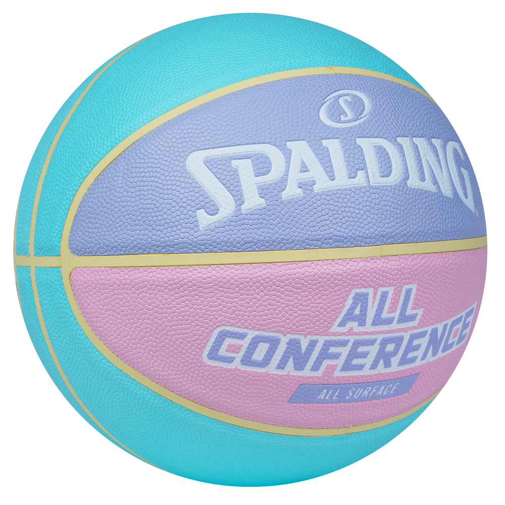 Мяч баск. SPALDING All Conference р.6, 77065z, композит, голубо-розовый
