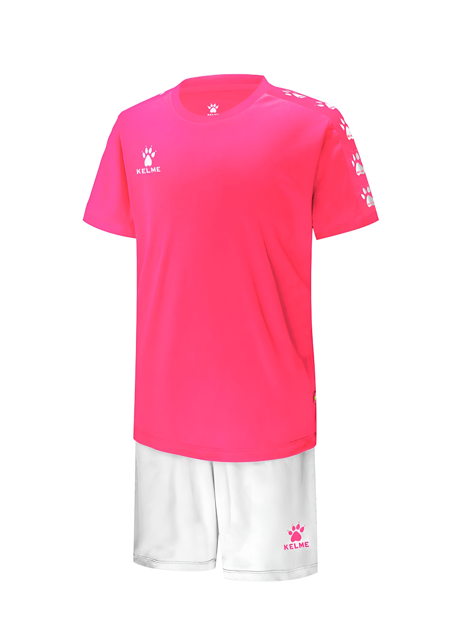 Детская футбольная форма KELME Short Sleeve Football Set Kids (Pink/White)