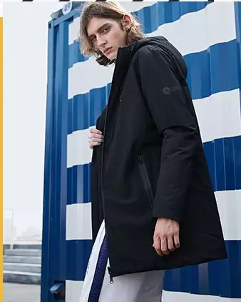 Пуховик KELME Men's Long Down Jacket Black