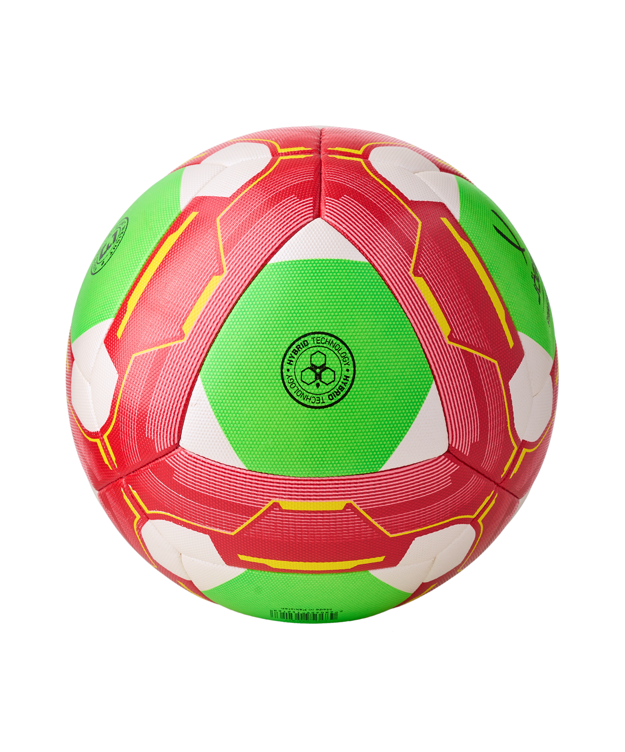 Мяч футбольный Primero Kids №3, белый/красный/зеленый, размер 3