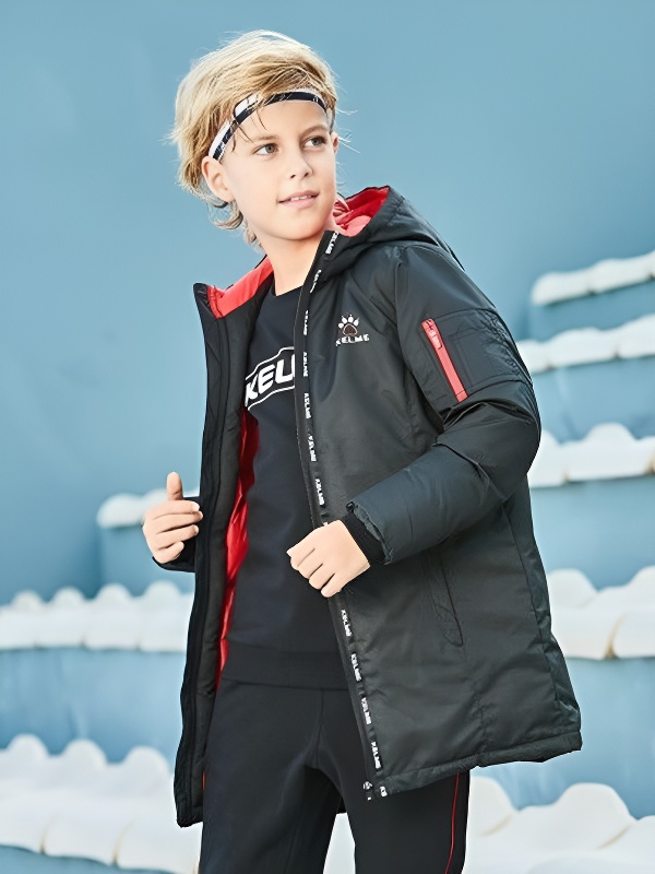 Детский пуховик KELME Boy's Mid-Length Down Jacket Black