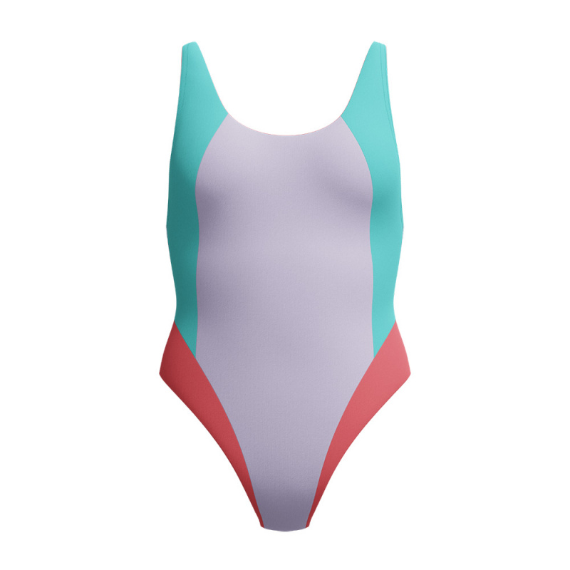 Купальник SPEEDO Colourblock 2.0 Muscleback, 8-00480317934, р.M, лилово-бирюзово-коралловый
