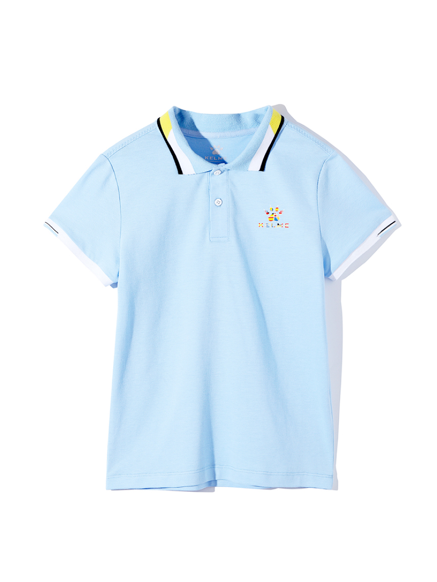 Детская футболка-поло KELME Boys Short Sleeve T-Shirt Light Blue