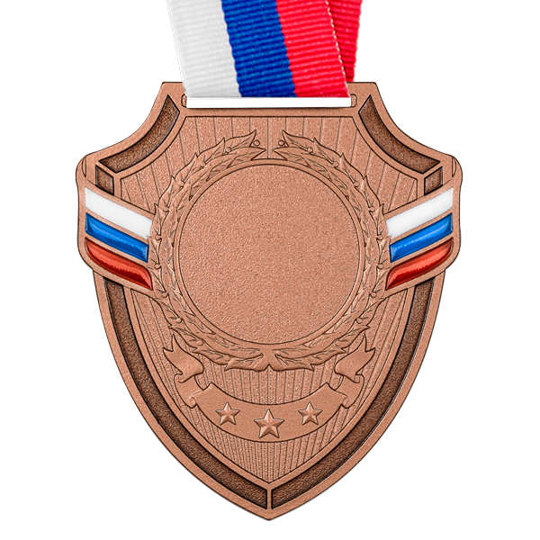 Медаль MZP 558-65/BM (56х65мм, D-25мм, s-2мм) с лентой