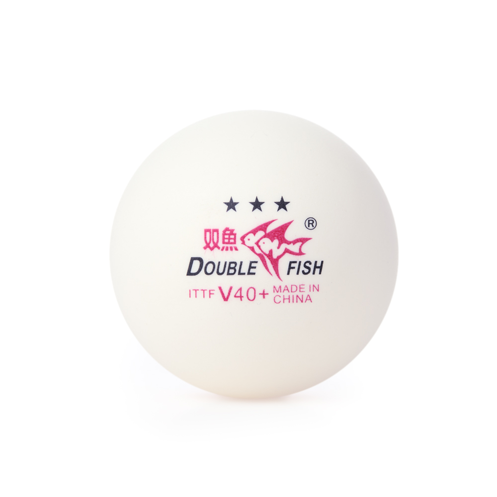 Мяч для наст. тенниса DOUBLE FISH 3***, V111F, диам. V40+мм, ITTF Appr,плаcтик,упак.6 шт, белый