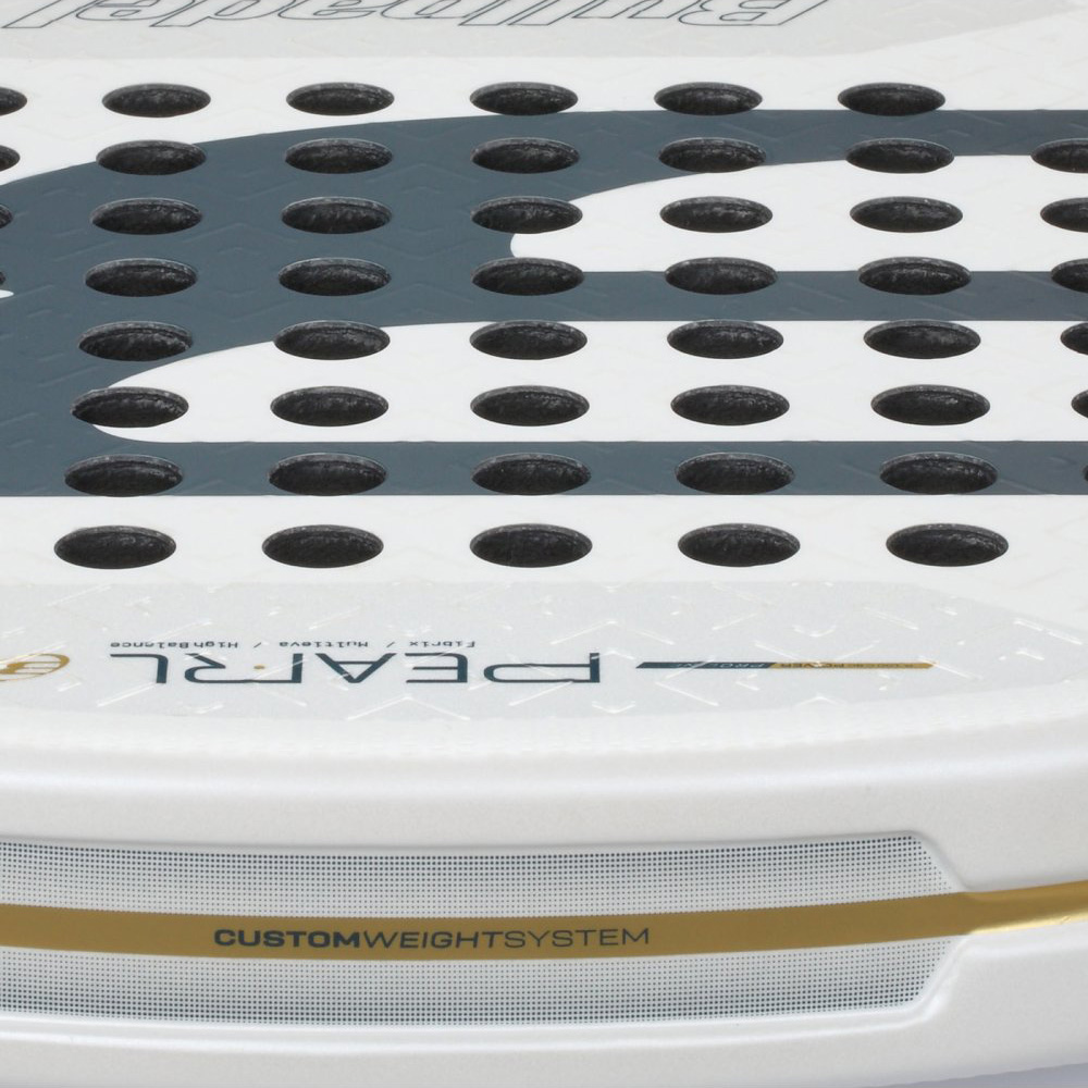 Ракетка для падела BULLPADEL Pearl 26, 493804, для профессионалов, карбон, бело-серый