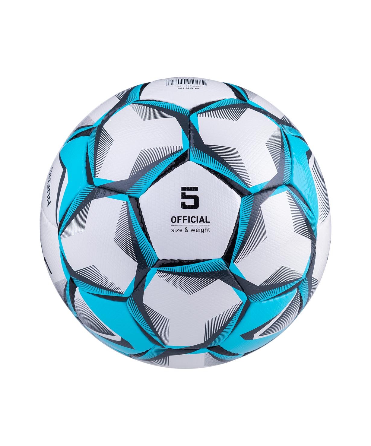 Мяч футбольный JOGEL Nueno №5, белый/голубой/черный, размер 5