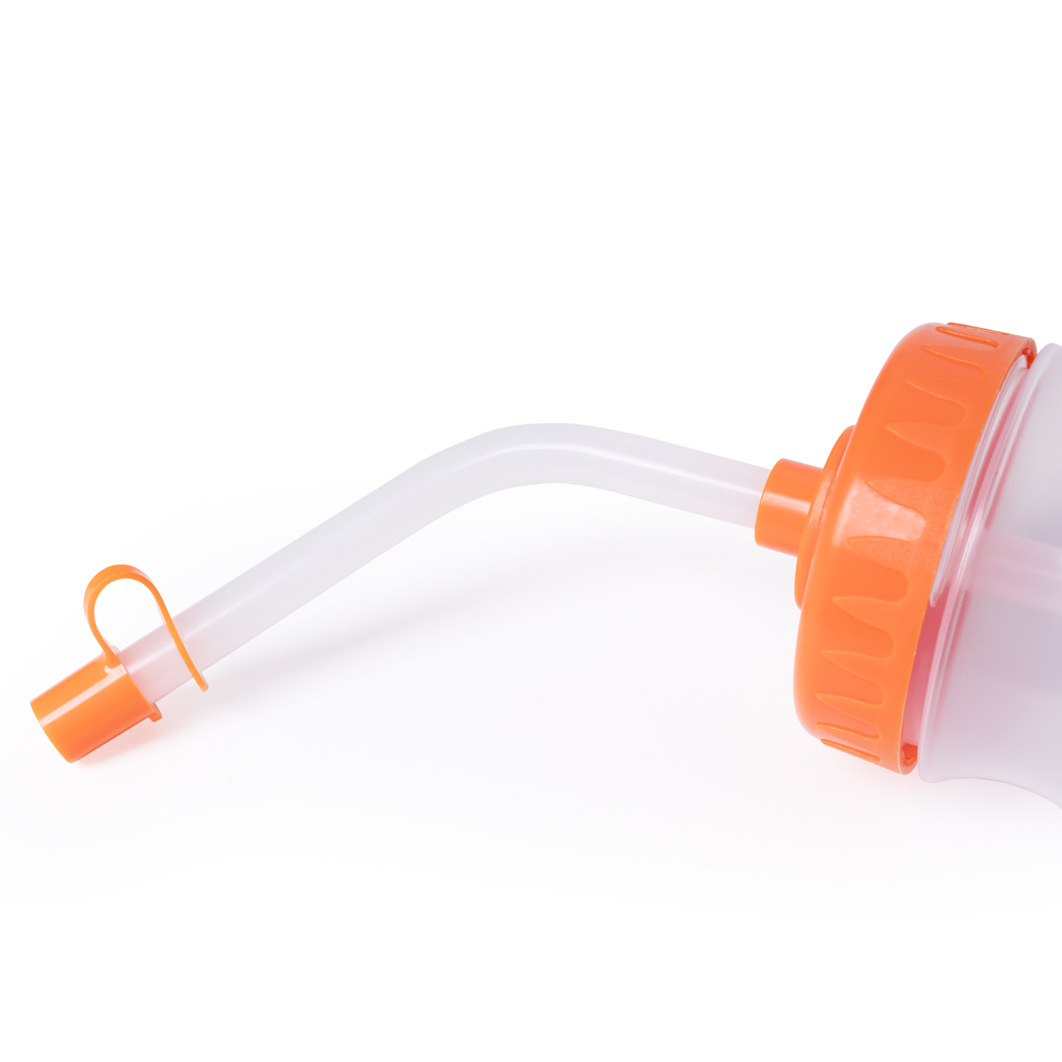 Бутылка для воды TORRES, SS1029, 750 мл, с трубкой, мягкий пластик, прозр., оранж. крышк