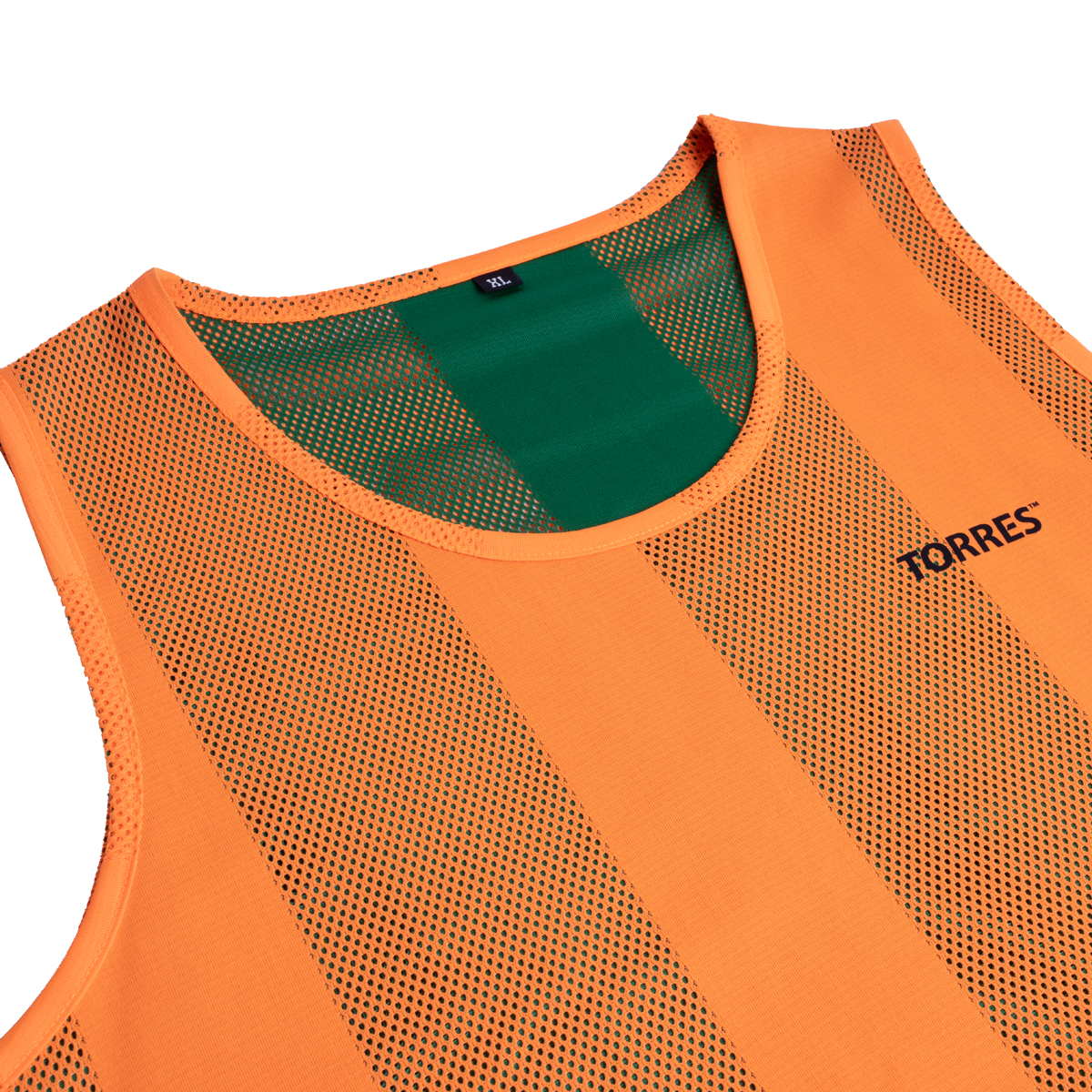 Манишка TORRES двухсторонняя, TR11045O/G, р.Sr, тренировочная, полиэстер, оранж-зеленая