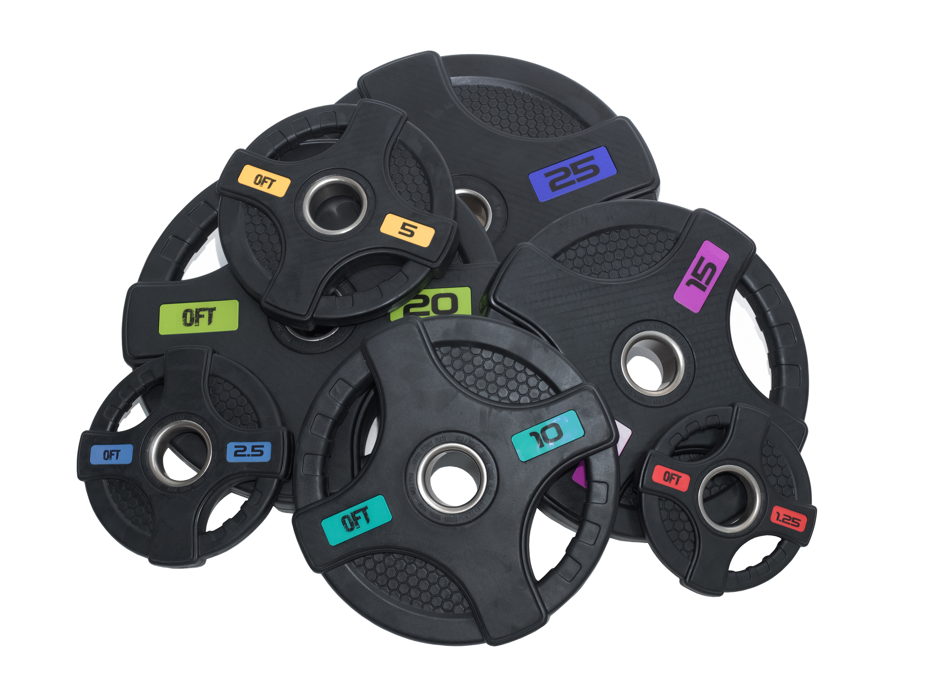 Диск олимпийский обрезиненный черный с двумя хватами 20 кг