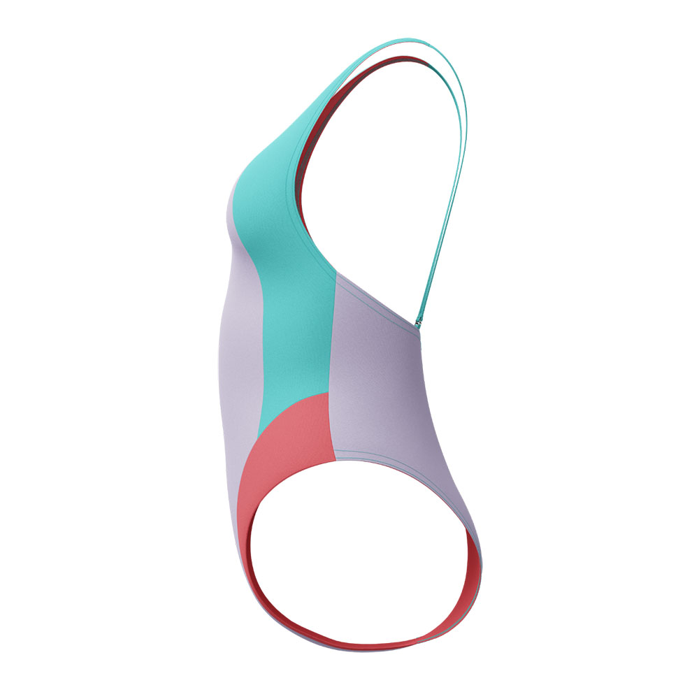 Купальник SPEEDO Colourblock 2.0 Muscleback, 8-00480317934, р.L, лилово-бирюзово-коралловый