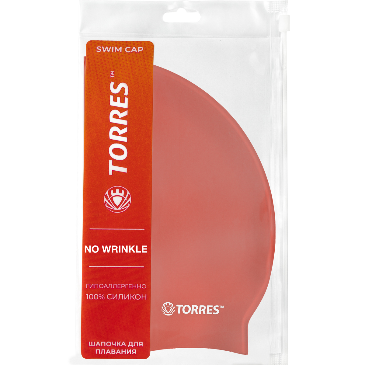Шапочка для плав. TORRES No Wrinkle, SW-12203RD, красный, силикон