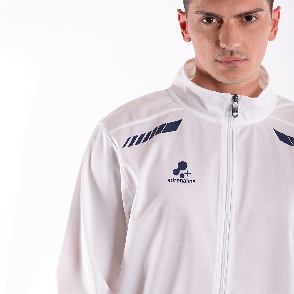 Костюм спортивный +ADRENALINA 3302-023-S, р.S, 100% полиэстер, бело-т.синий