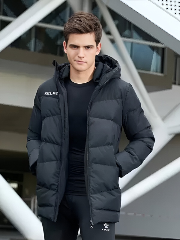Пуховик KELME Long Middle-Down Jacket Black