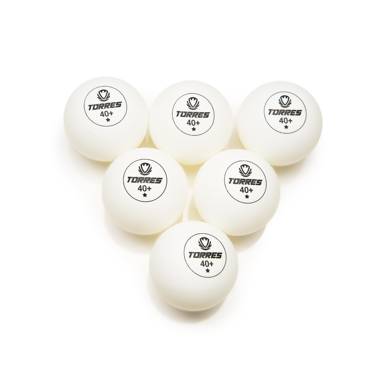 Мяч для наст. тенниса TORRES Training 1*, TT23016, диам. 40+ мм, упак. 6 шт, белый