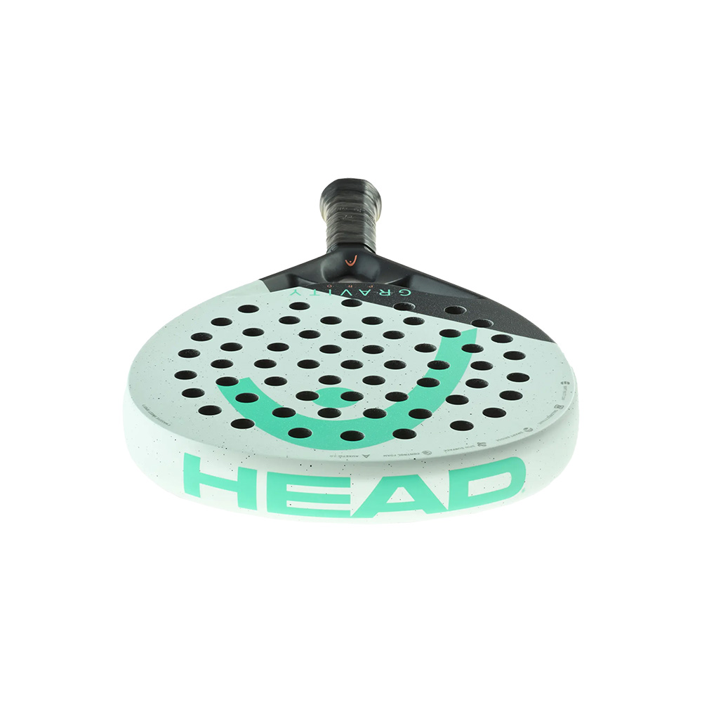 Ракетка для падела HEAD Gravity Pro, 224004, для продвинутых игроков, карбон, бело-серо-бирюзовый