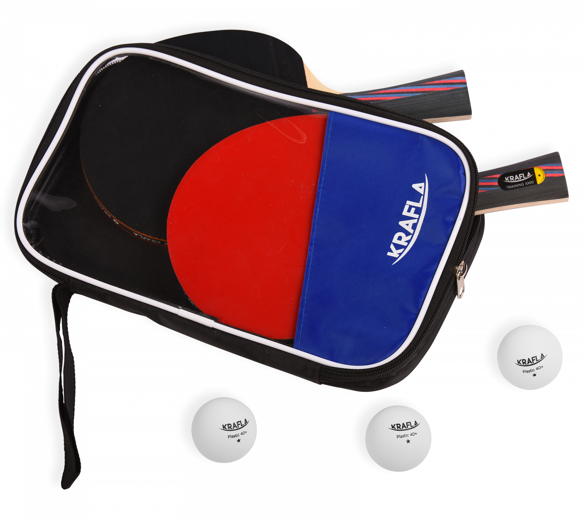 Набор для настольного тенниса KRAFLA S-T1000 (ракетки 2шт., мяч 3шт., чехол)