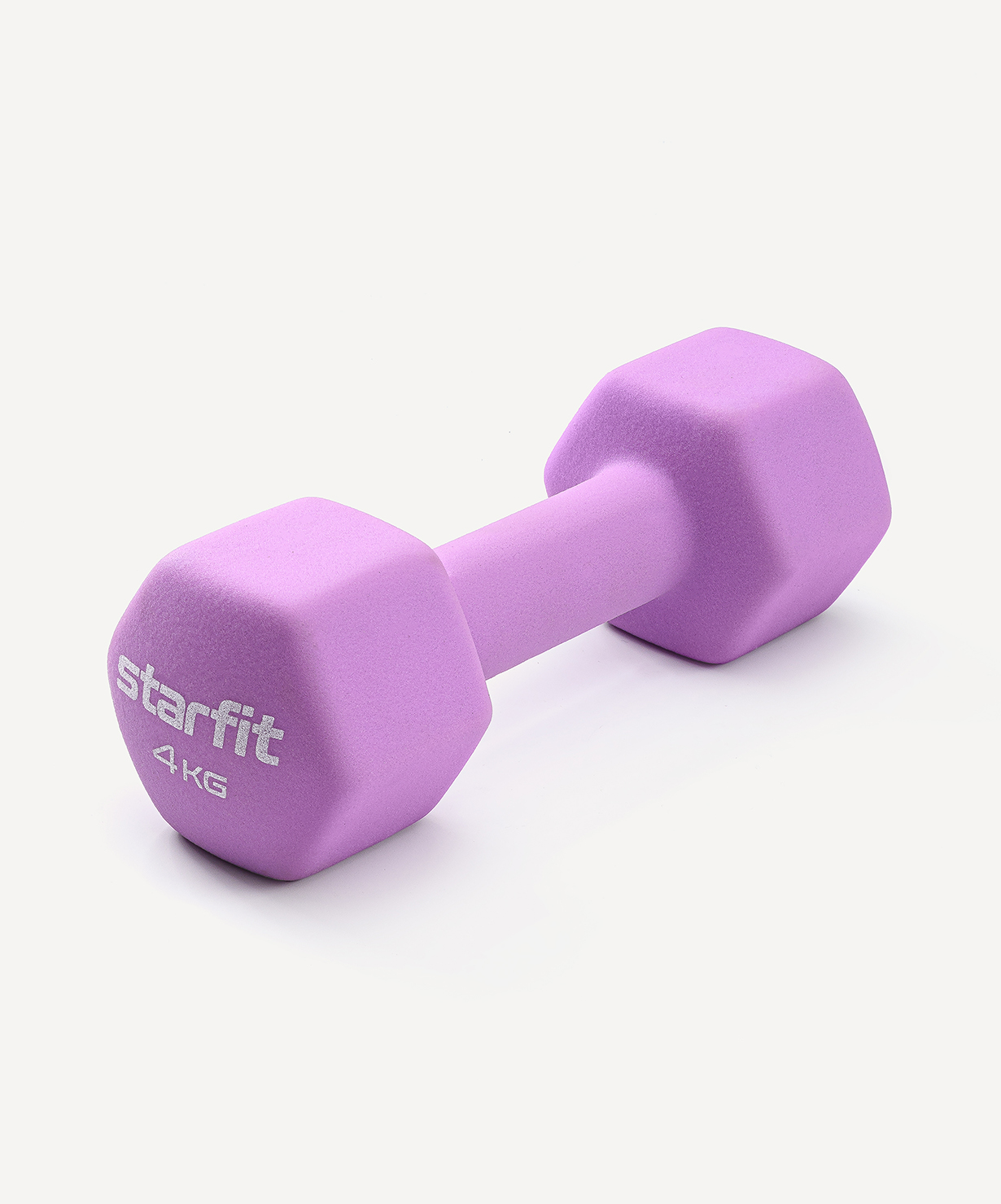 Гантель неопреновая STARFIT DB-201 4 кг, фиолетовый пастель