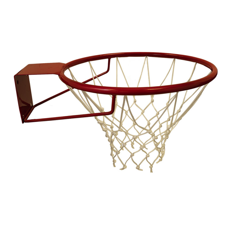 Кольцо баскет. № 7, MR-BRim7os, диам.450мм, ТРУБА 18мм с отверстиями, с сеткой и кронштейном, крас