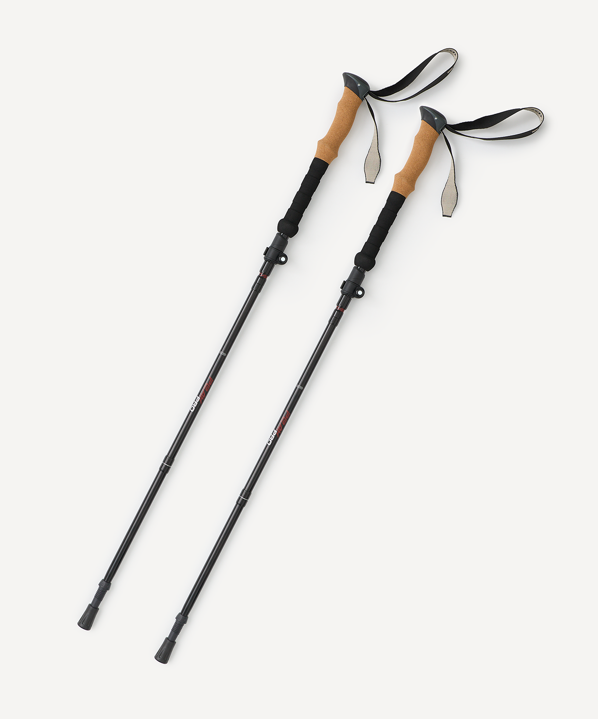 Треккинговые палки BERGER Hiking Peak Pro, 120-135 см, 5-секционные, черный/красный