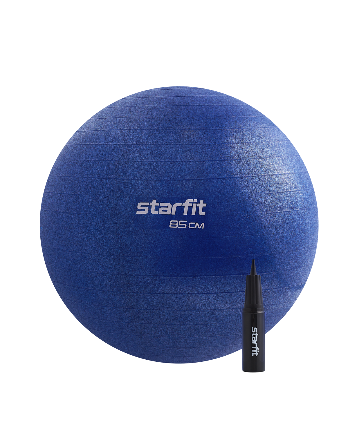 БЕЗ УПАКОВКИ Фитбол STARFIT GB-109 антивзрыв, 1500 гр, с ручным насосом, темно-синий, 85 см